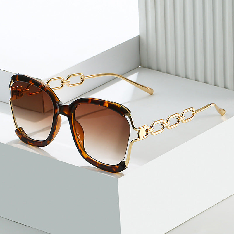 Wholesale Chain Fashion Metal Hollow Brushed Sunglasses